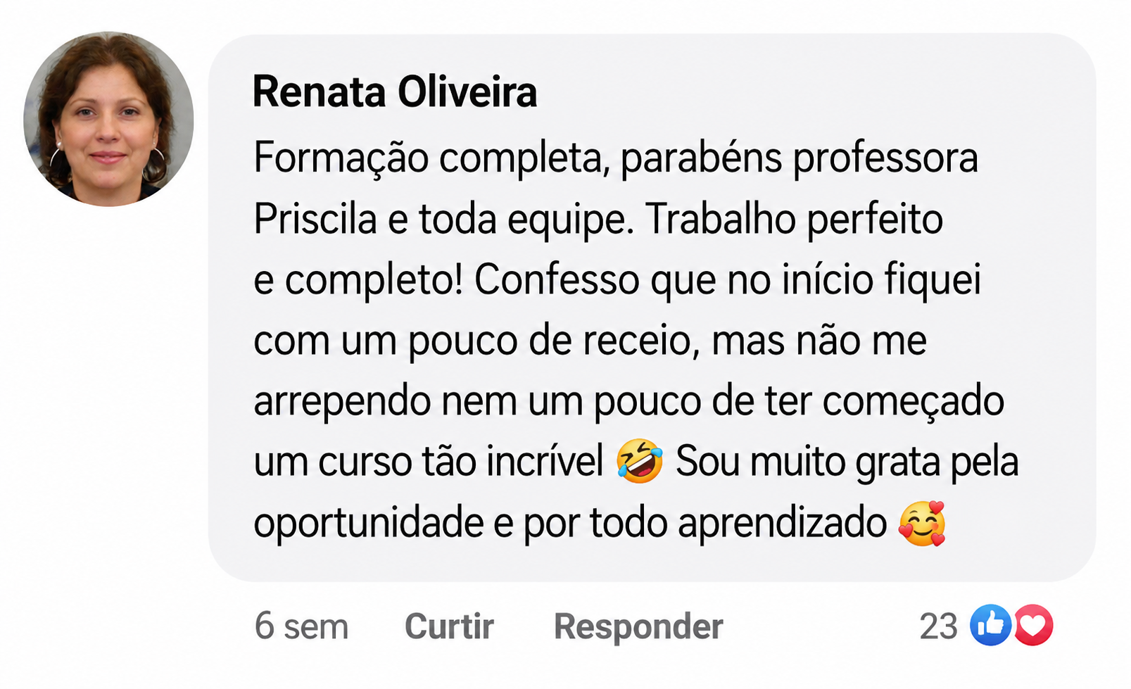Depoimento de aluna