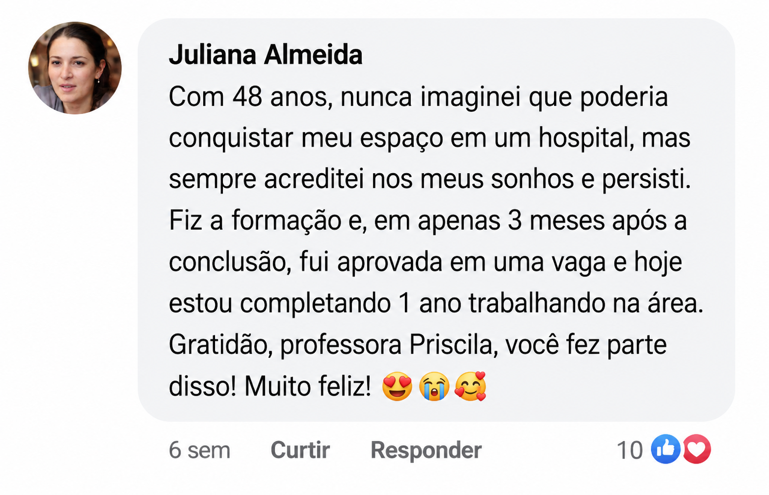 Depoimento de aluna